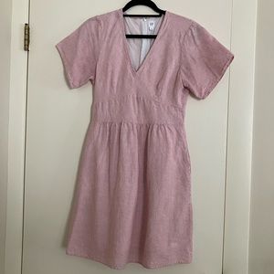 Gap Fit and Flare Striped Pink Summer Sun Dress Small